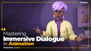 3D animated character performing emotional dialogue close-up in Maya