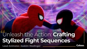 Stylized 3D fighters clashing in dynamic action pose with impact effects