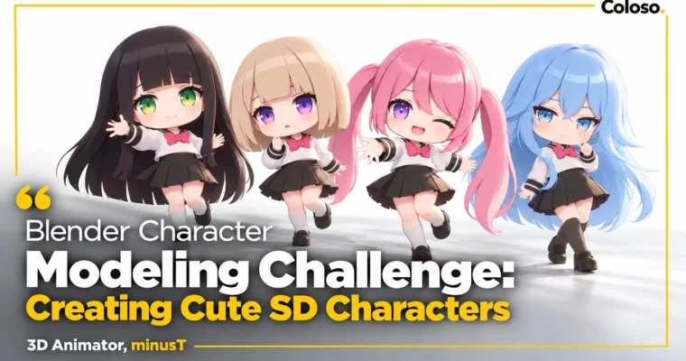 Blender Character Modeling Challenge – Creating Cute SD Characters by minusT2