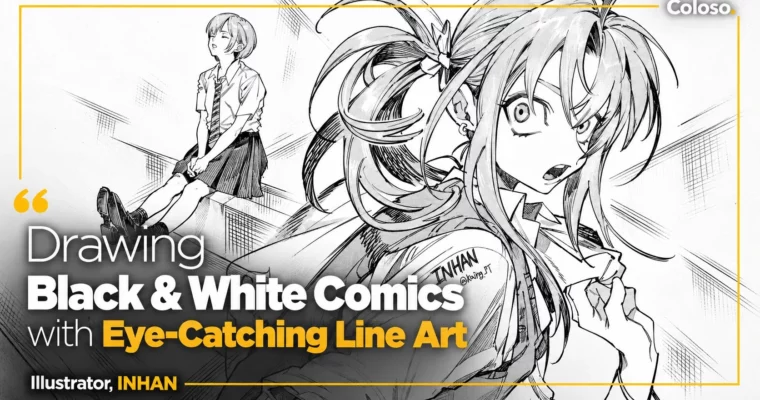 Drawing Black & White Comics with Eye-Catching Line Art by INHAN