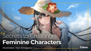 Anime girl illustration with expressive face, detailed hair and outfit
