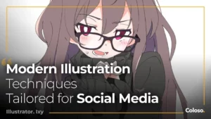 Anime-style girl bust portrait with cel shading on bright background