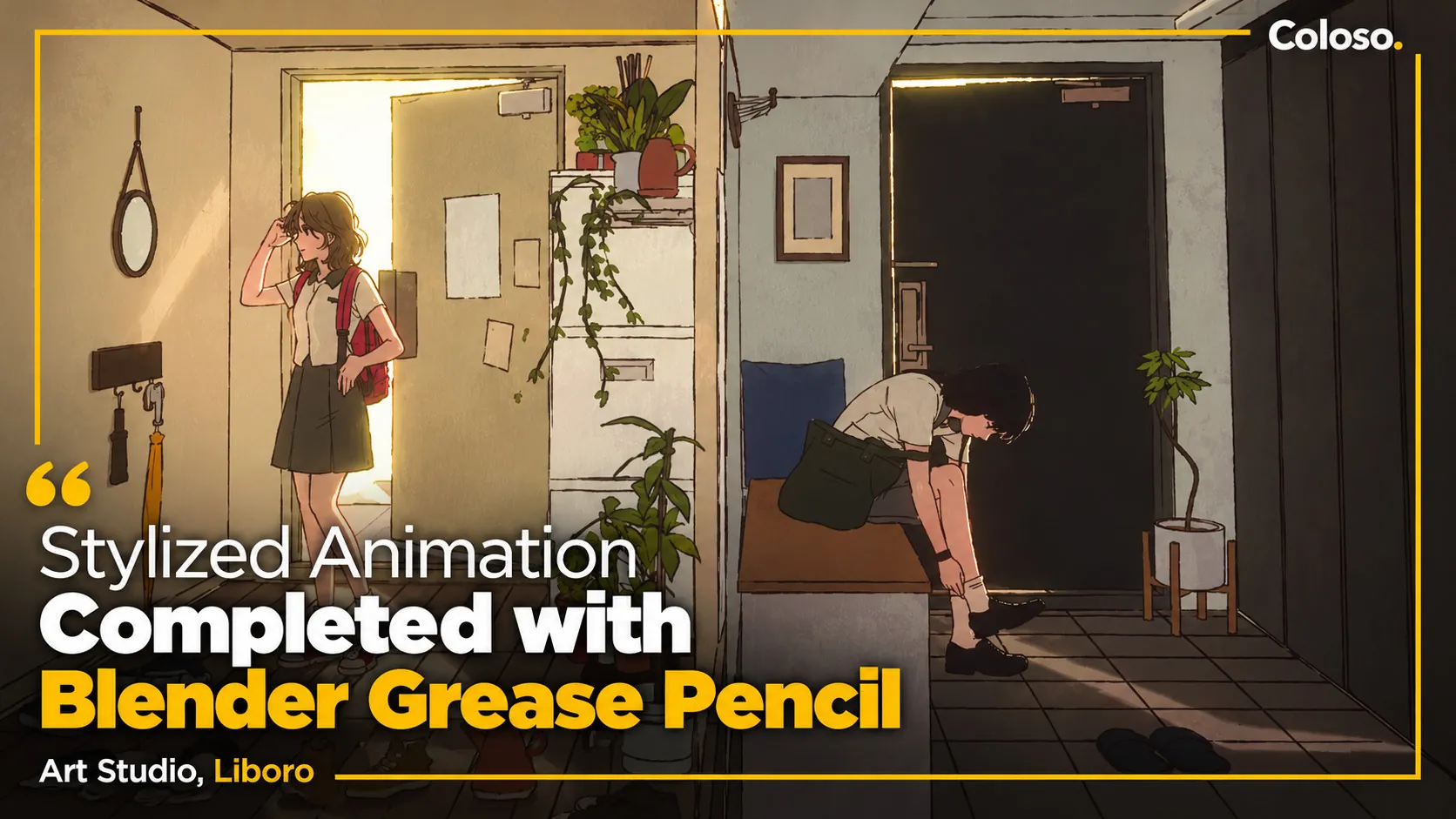 Stylized animation completed by Blender Grease Pencil by Liboro